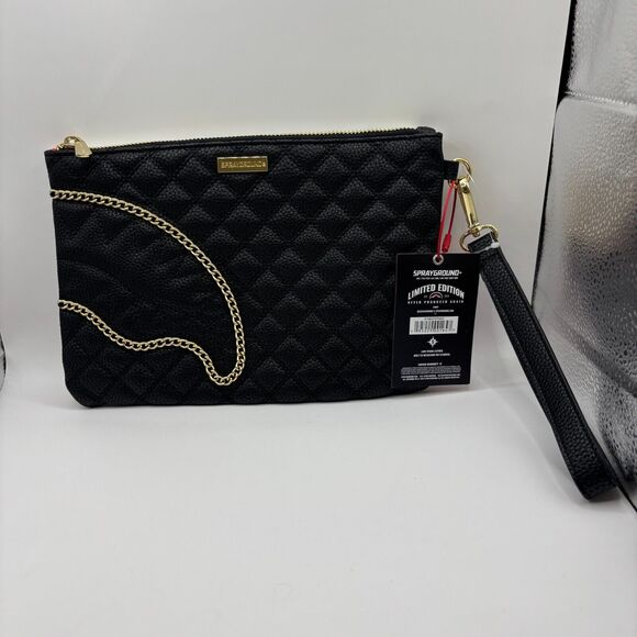 NEW Sprayground SharkMouth Pochette Leveled UP Split Quilt Shark Clutch - Picture 1 of 11